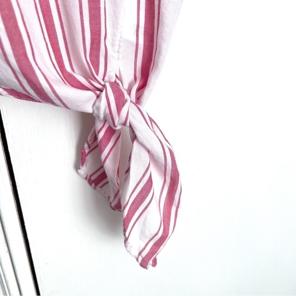 Madewell Side-Tie Tank in Marcia Stripe Size Small Red and White Sleeveless - Picture 5 of 11